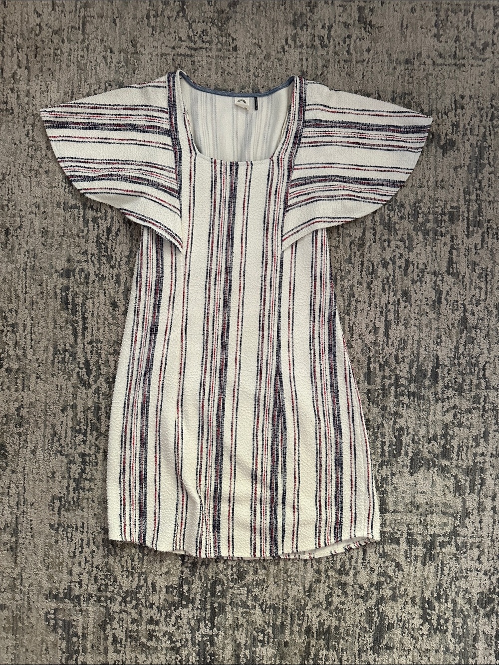Akemi & Kin ( Anthropologie) Boucle striped Flutter Sleeve Mini Dress